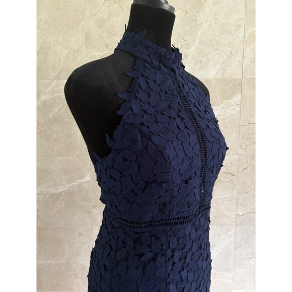 Bardot Gemma Halter Midi Dress - 6, Navy Lace, Cocktail, Christmas Party, NWT - Picture 5 of 12